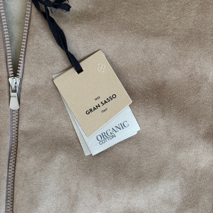 Gran Sasso Cashmere Suede Cardigan Jacket (Beige) (New)