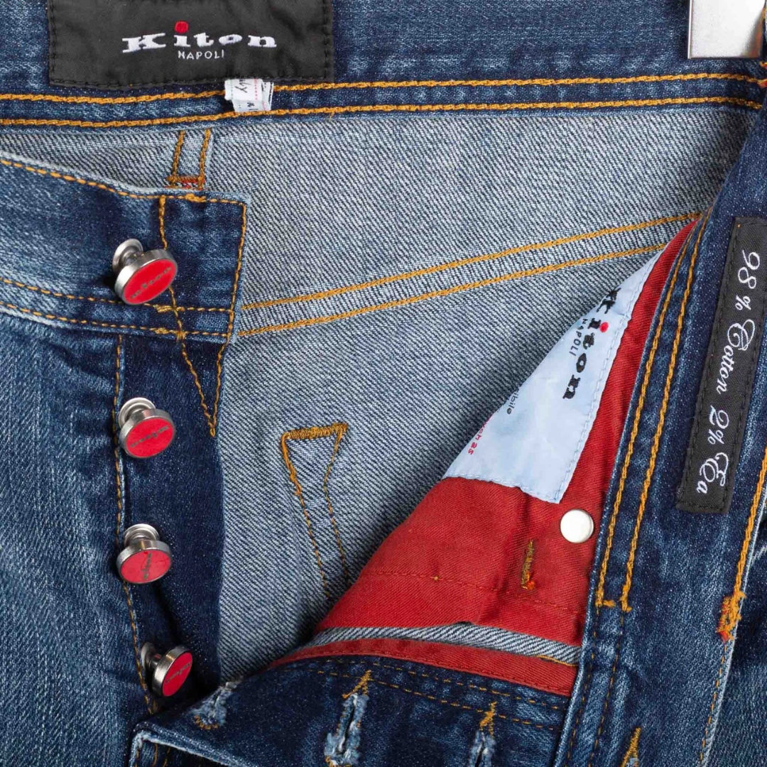 Kiton Straight Fit Jeans (Navy Blue) (New)