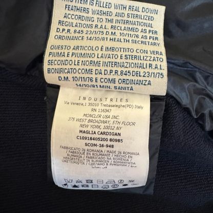 Moncler Maglia Down Cardigan Jacket (Navy)