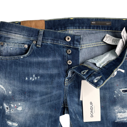 Dondup Mius Distressed Skinny-fit Jeans (Navy) (New)