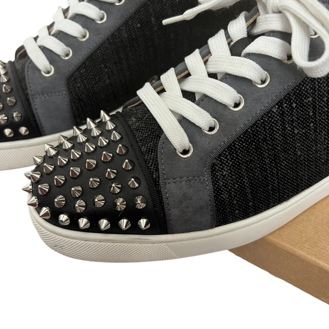 Christian Louboutin Louis Junior Spike Sneakers (Black)