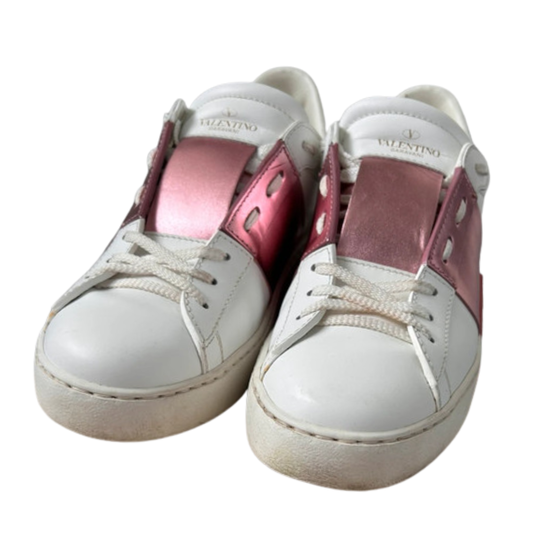 Valentino Garavani Open Sneakers (White Pink) (Womens)