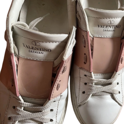 Valentino Garavani Open Sneakers (White Pink) (Womens)