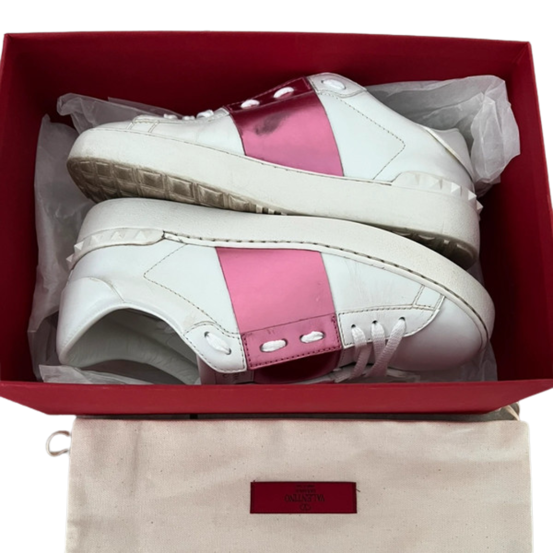 Valentino Garavani Open Sneakers (White Pink) (Womens)