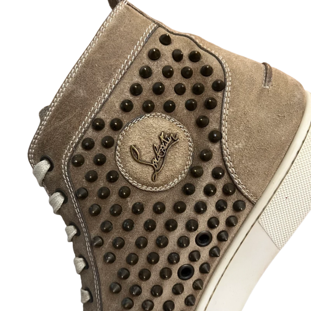 Christian Louboutin Louis Spike High Top Sneakers (Beige)