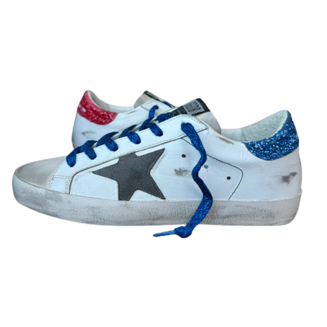Golden Goose Superstar Sneakers (White Red)
