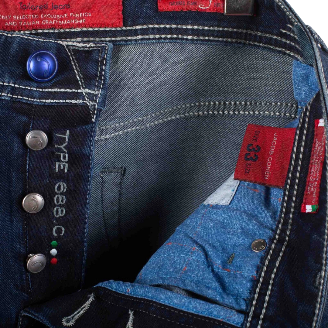 Jacob Cohën 688 Slim Fit Jeans (Navy) (New)