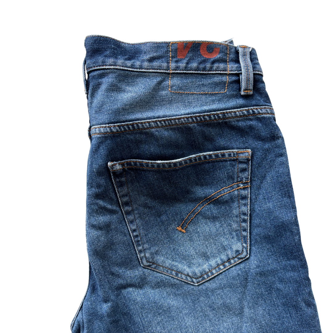 Dondup Brighton Distressed Carrot Fit Jeans (Navy)