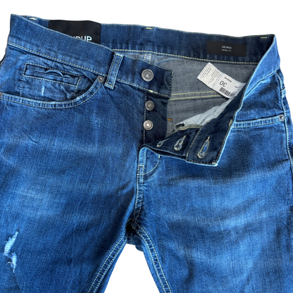 Dondup George Distressed Skinny Fit Jeans (Navy)