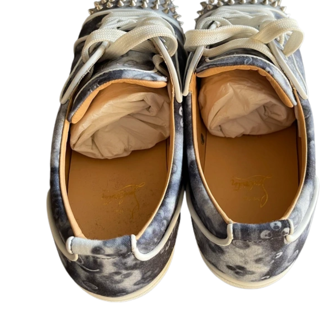 Christian Louboutin Louis Junior Spike Special Edition Sneakers (Navy Monogram)