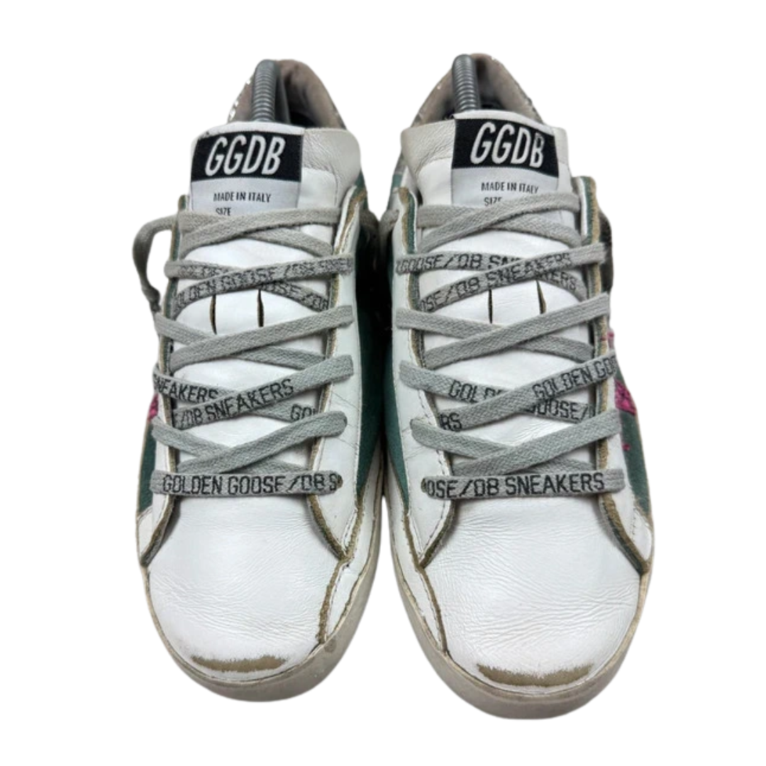 Golden Goose Superstar Sneakers (White Teal) (Women's)