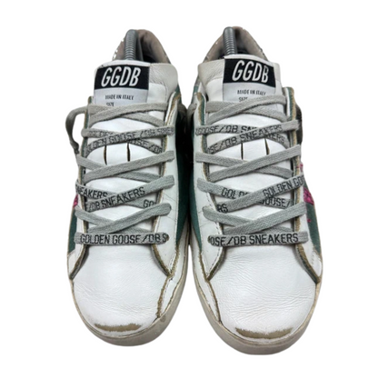 Golden Goose Superstar Sneakers (White Teal) (Women's)