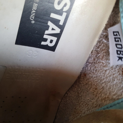 Golden Goose Superstar Sneakers (Blue Heel) (Women's)