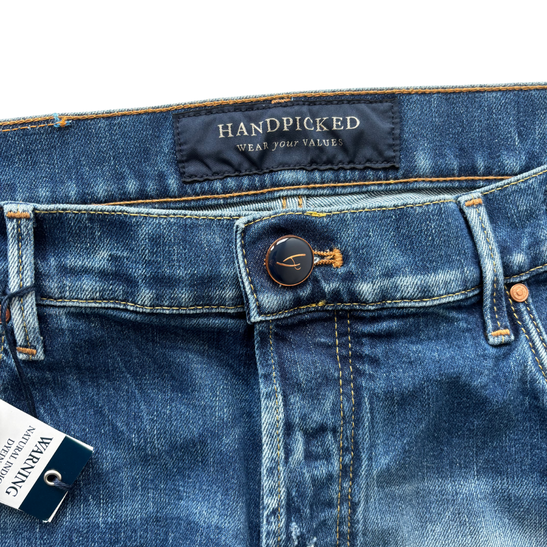 Handpicked Adria Distressed Slim Fit Jeans (Navy Blue) (New)