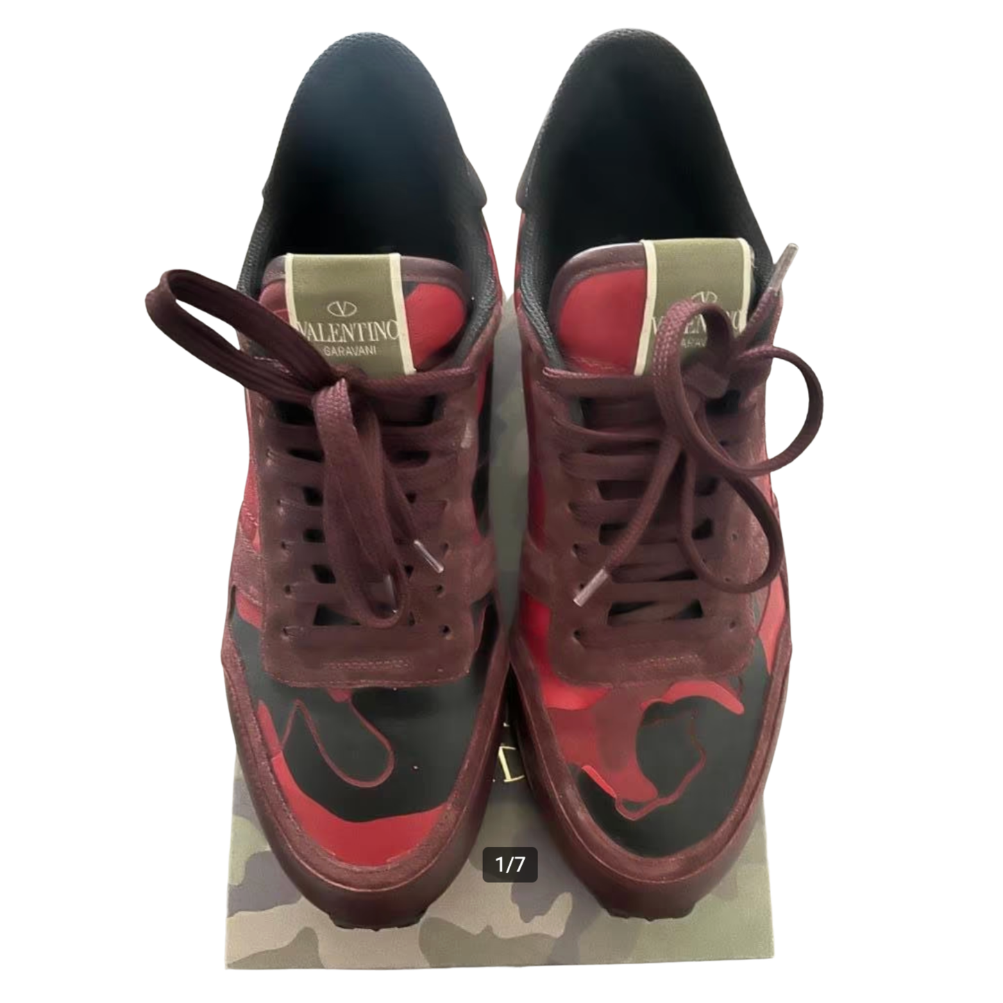 Valentino Camoflage Rockrunner Sneakers (Red)