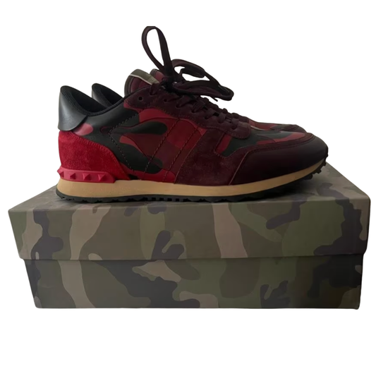 Valentino Camoflage Rockrunner Sneakers (Red)
