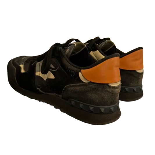 Valentino Camoflage Rockrunner Sneakers (Blue &amp; Orange)