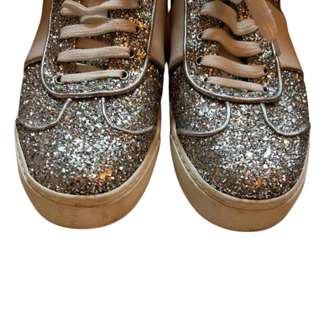 Valentino Garavani Flycrew Sneakers (Silver Glitter) (Womens)