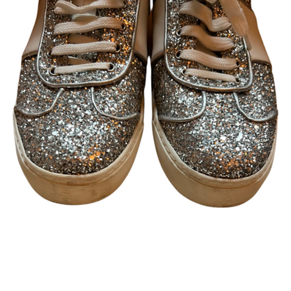 Valentino Garavani Flycrew Sneakers (Silver Glitter) (Womens)