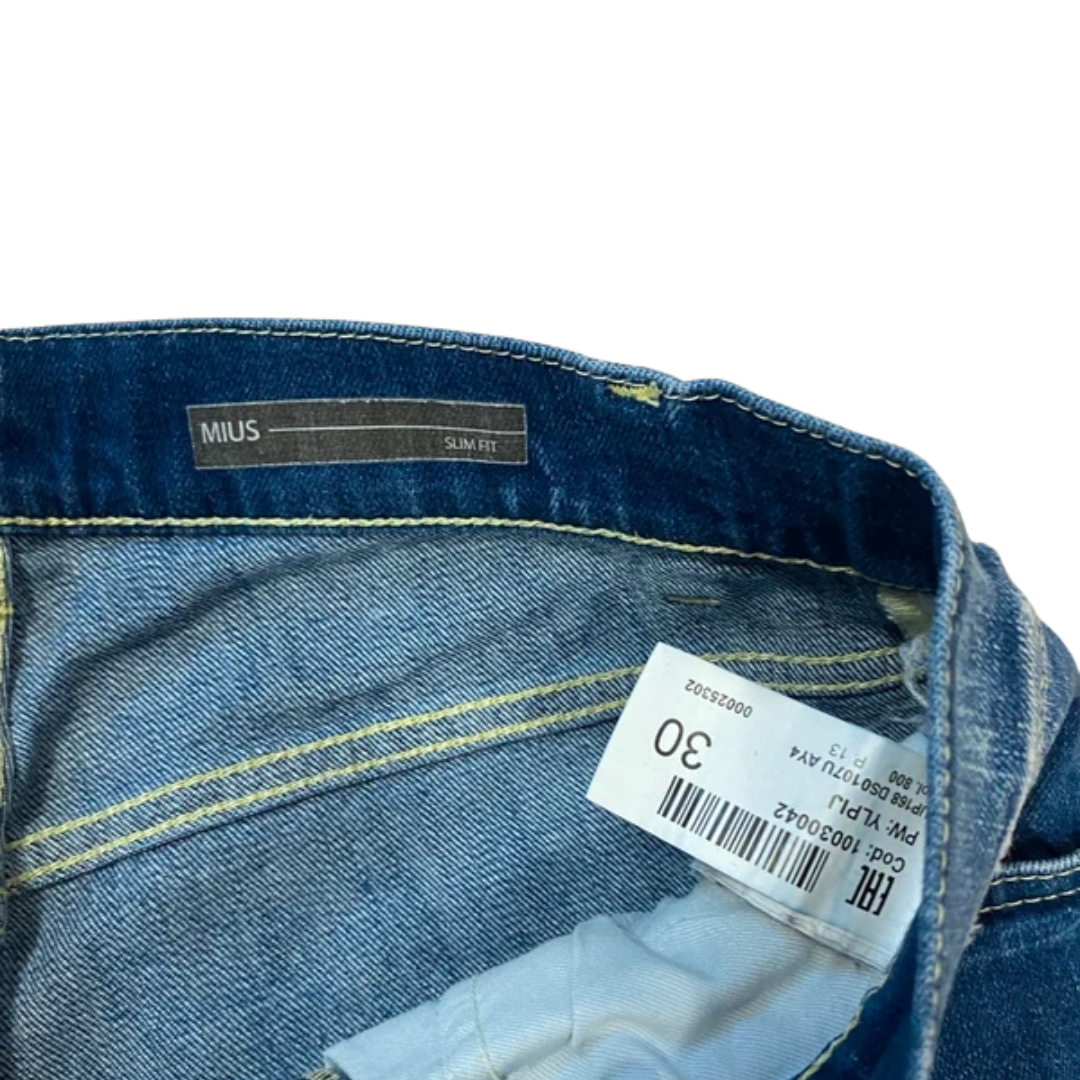 Dondup Mius Distressed Slim Fit Jeans (Navy)