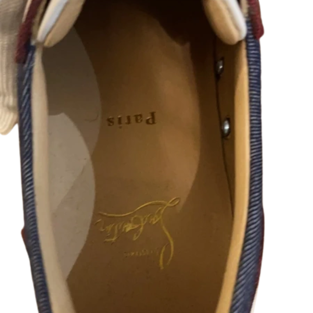 Christian Louboutin Louis Junior Spike Sneakers (Navy White)