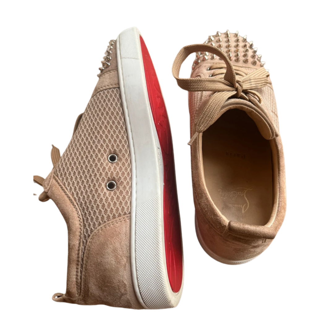 Christian Louboutin Louis Junior Spike Sneakers (Beige)