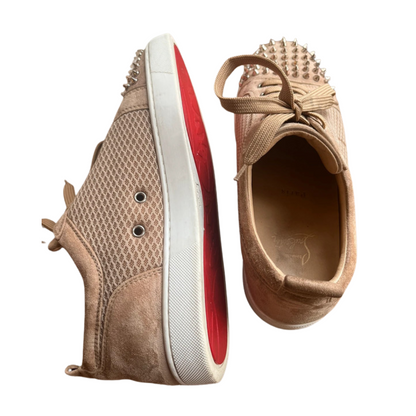 Christian Louboutin Louis Junior Spike Sneakers (Beige)