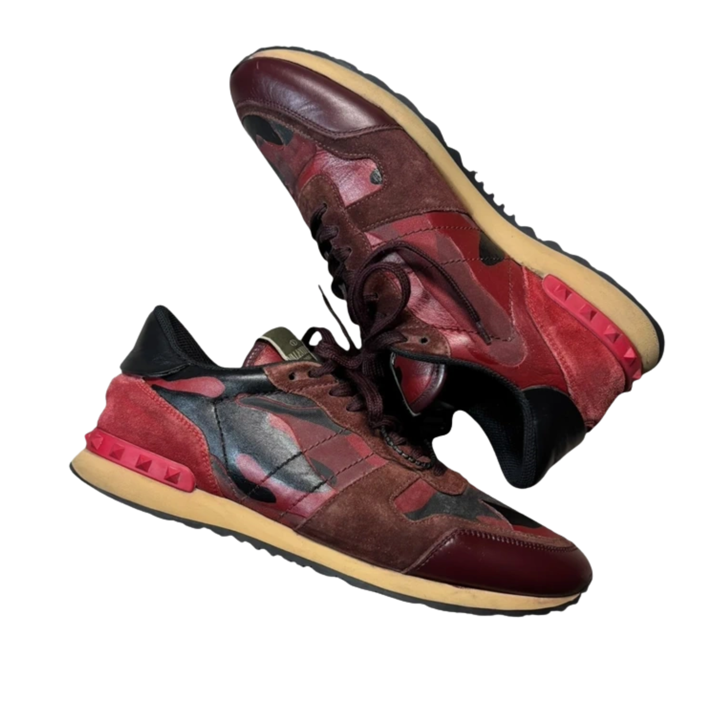Valentino Camoflage Rockrunner Sneakers (Red)
