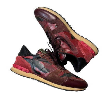 Valentino Camoflage Rockrunner Sneakers (Red)