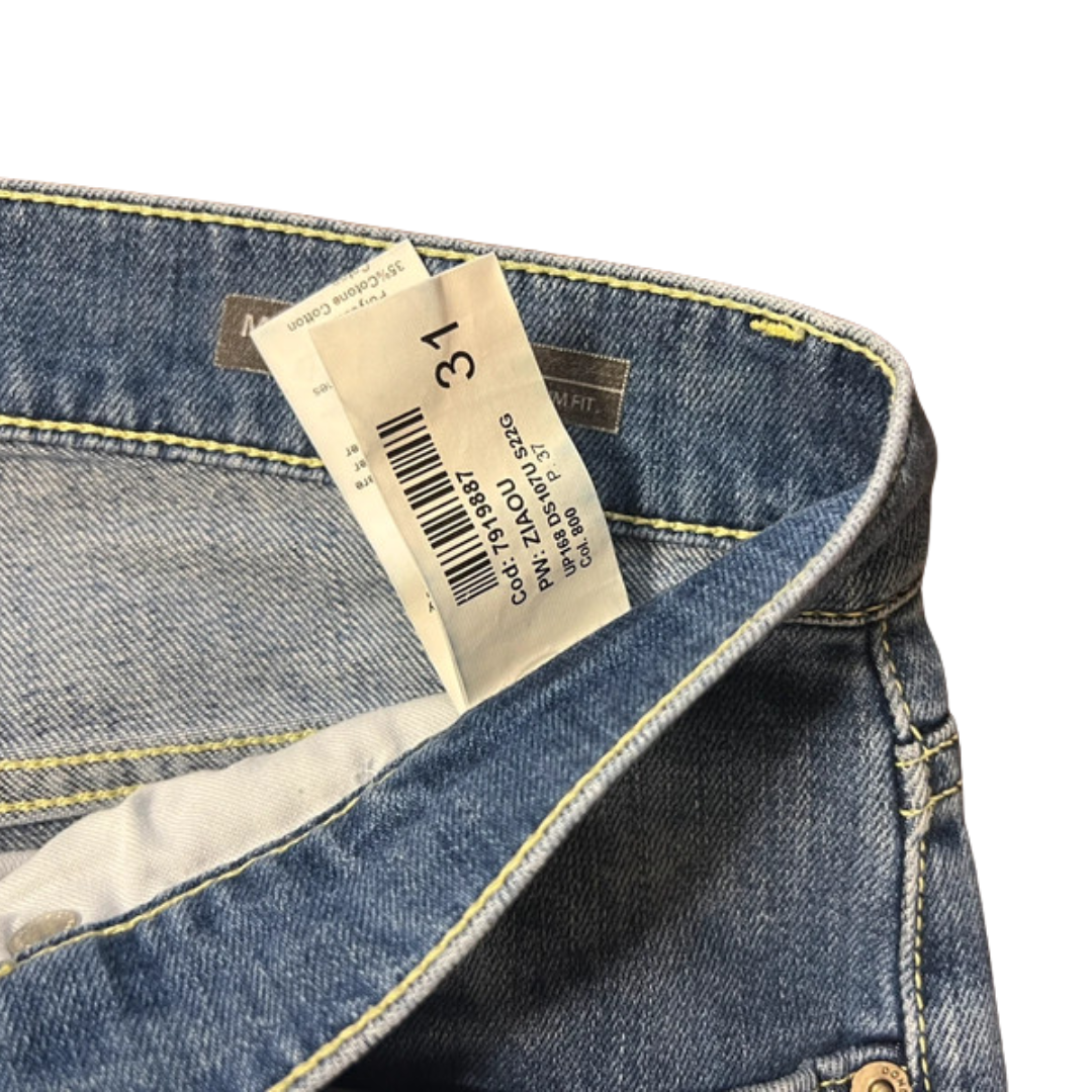 Dondup Mius Distressed Slim Fit Jeans (Navy Blue)