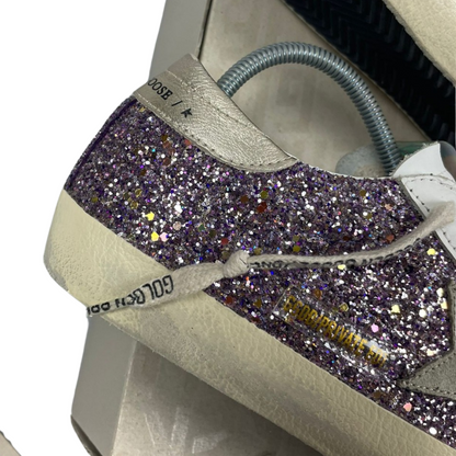 Golden Goose Superstar Sneakers (Purple Glitter) (New) (Womens)