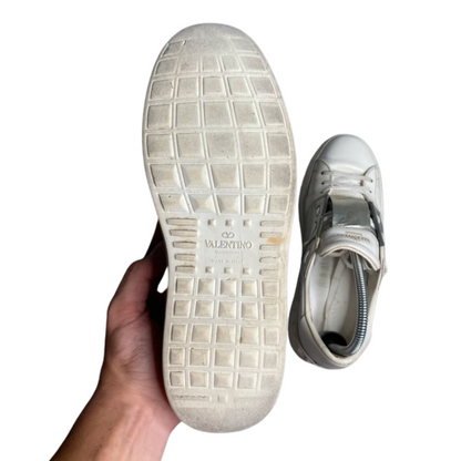 Valentino Garavani Open Sneakers (White Silver) (Womens)
