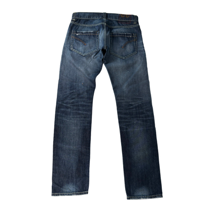 Dondup Lucky Distressed Slim Fit Jeans (Navy)