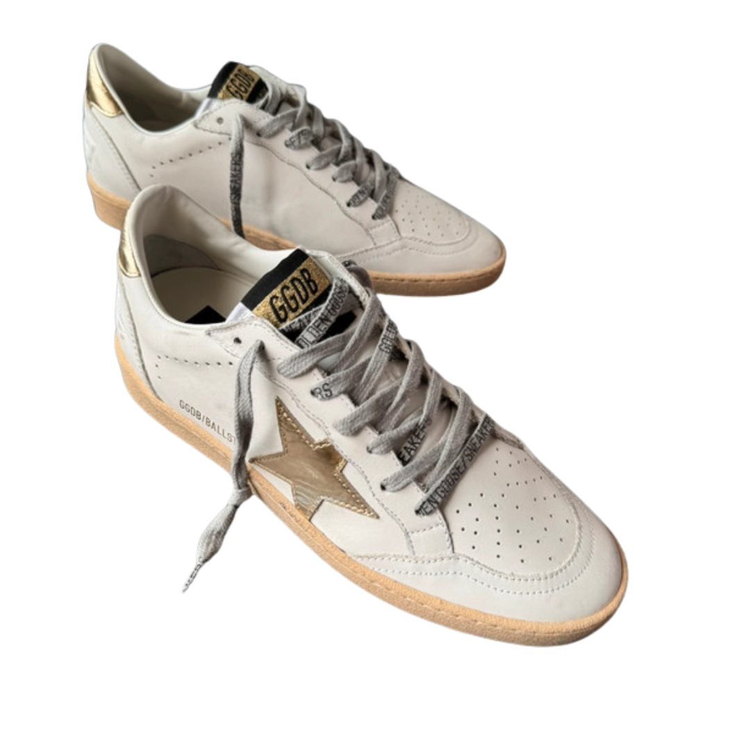 Golden Goose Ballstar Sneakers (White Gold) (New) (Womens)