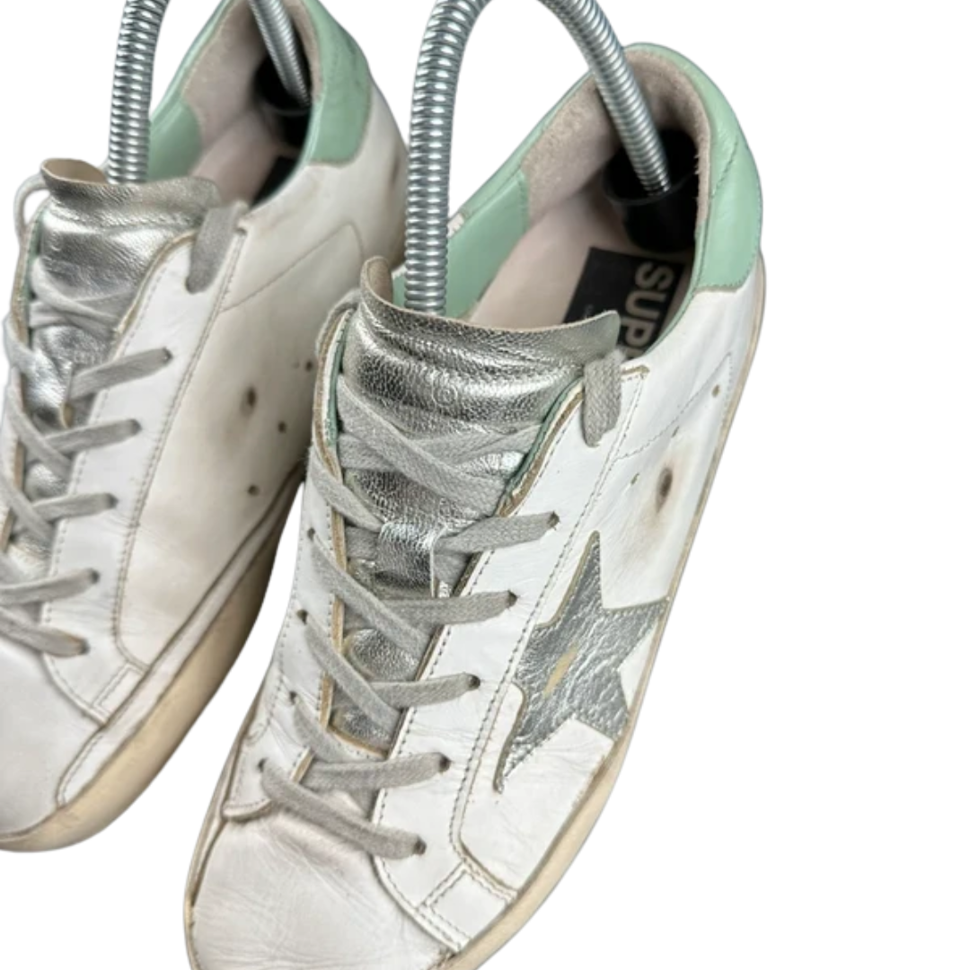 Golden Goose Special Edition Superstar Sneakers (White Mint) (Women's)