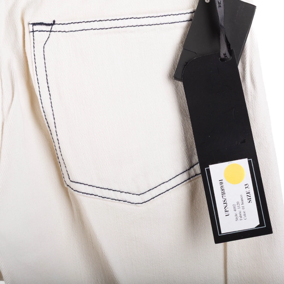 Kiton Napoli Slim Fit Jeans (White) (New)
