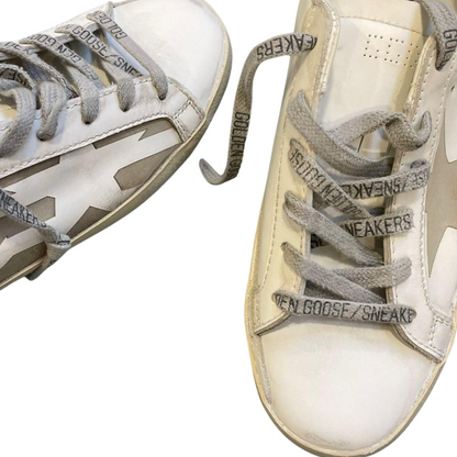 Golden Goose Superstar Sneakers (Grey White) (New) (Womens)