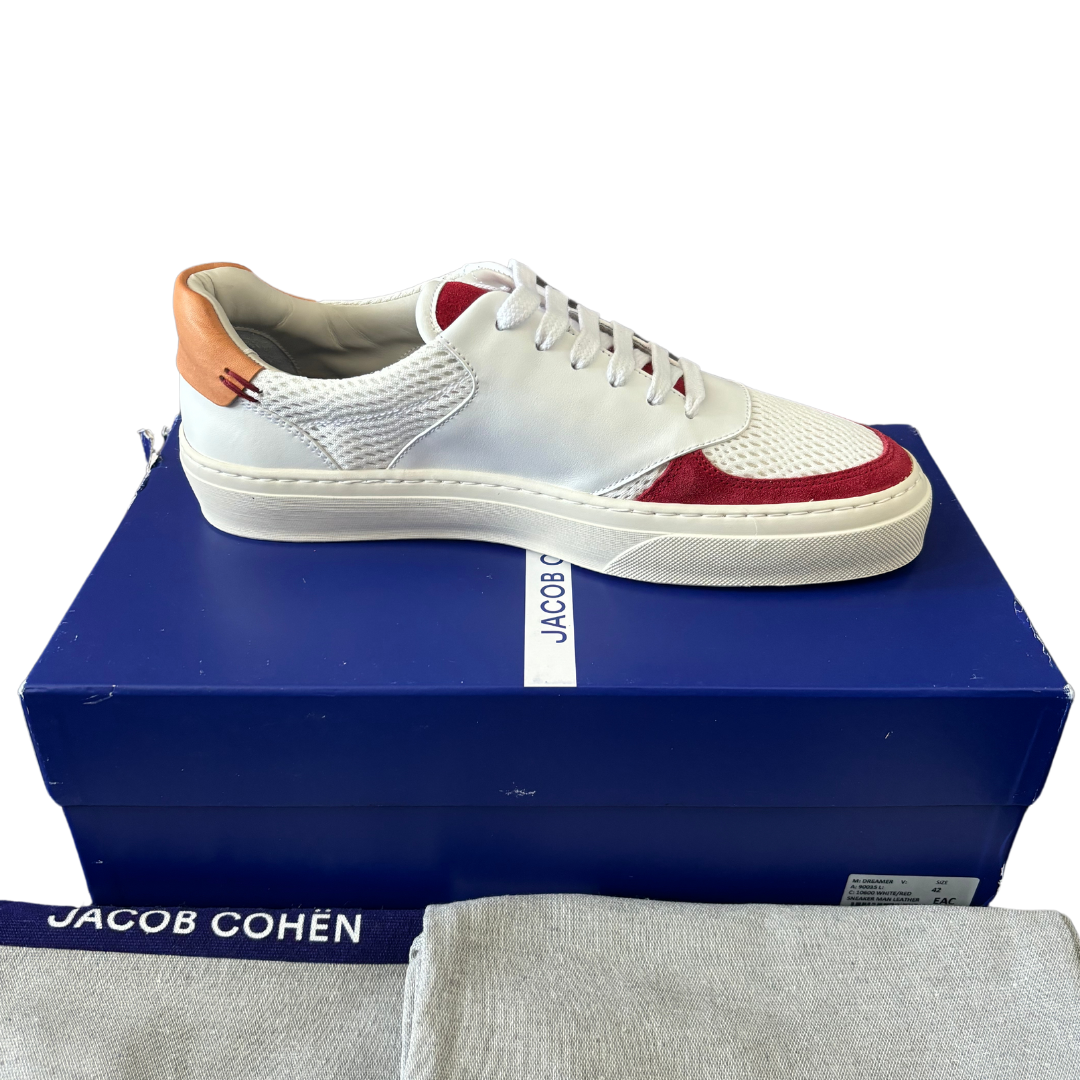 Jacob Cohën Dreamer Sneakers (White & Red) (New)