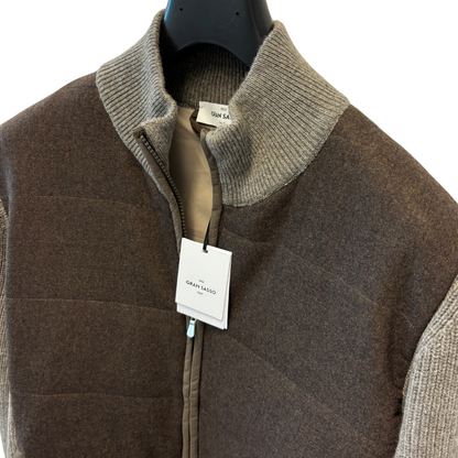 Gran Sasso Padded Cardigan (Grey & Brown) (New)