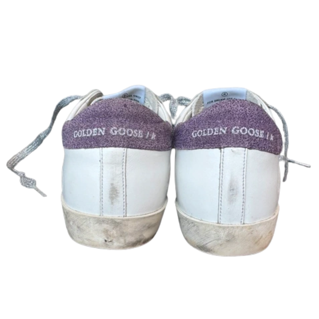 Golden Goose Superstar Sneakers (Purple Heel) (Women's)