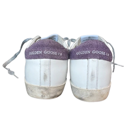 Golden Goose Superstar Sneakers (Purple Heel) (Women's)