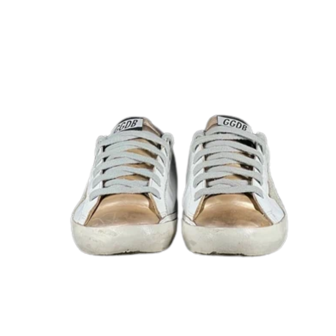Golden Goose Superstar Sneakers (Purple Heel) (Women's)
