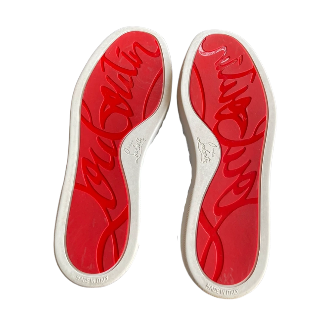 Christian Louboutin Louis Junior Spike Special Edition Sneakers (Navy Monogram)