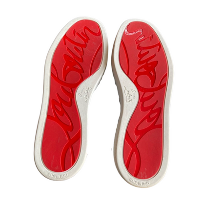 Christian Louboutin Louis Junior Spike Special Edition Sneakers (Navy Monogram)