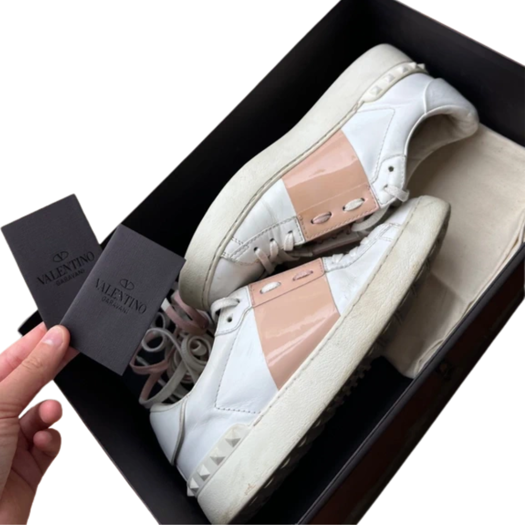 Valentino Garavani Open Sneakers (White Gold) (Women's)