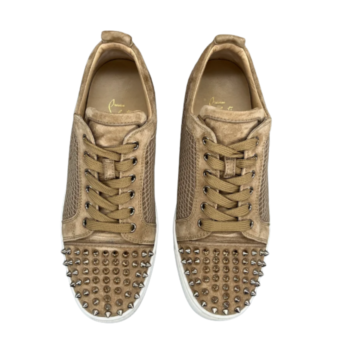 Christian Louboutin Louis Junior Spike Sneakers (Beige)