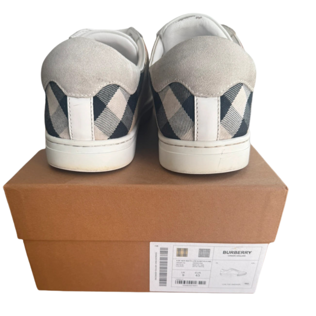 Burberry Checkered Low Sneakers (White)