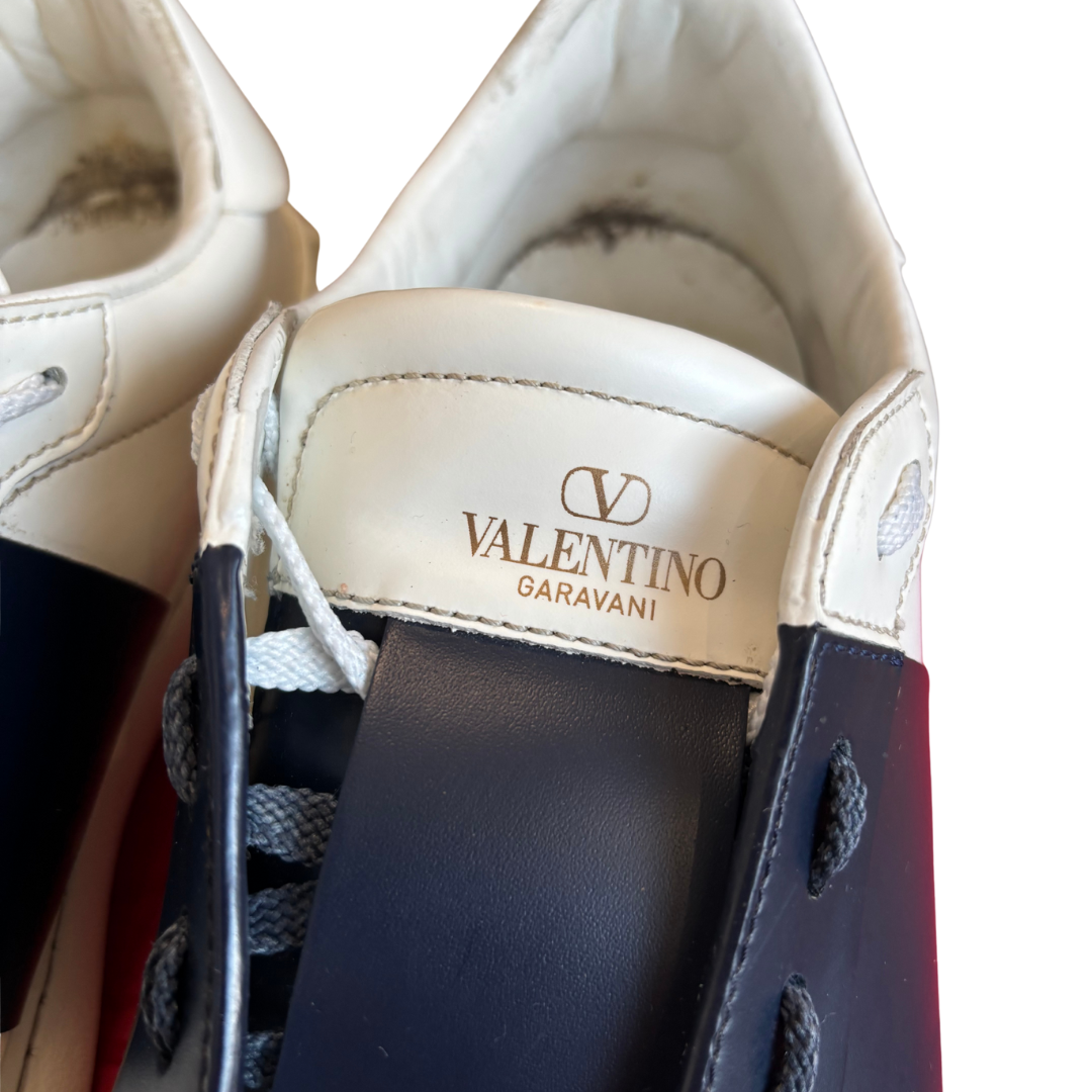 Valentino Garavani Open Sneakers (White Navy)