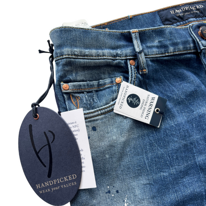 Handpicked Adria Distressed Slim Fit Jeans (Navy Blue) (New)