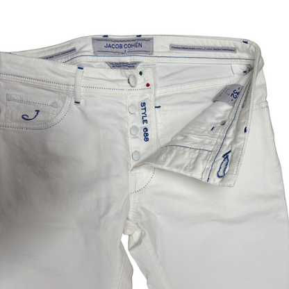 Jacob Cohën 688 Slim Fit Jeans (White) (New)
